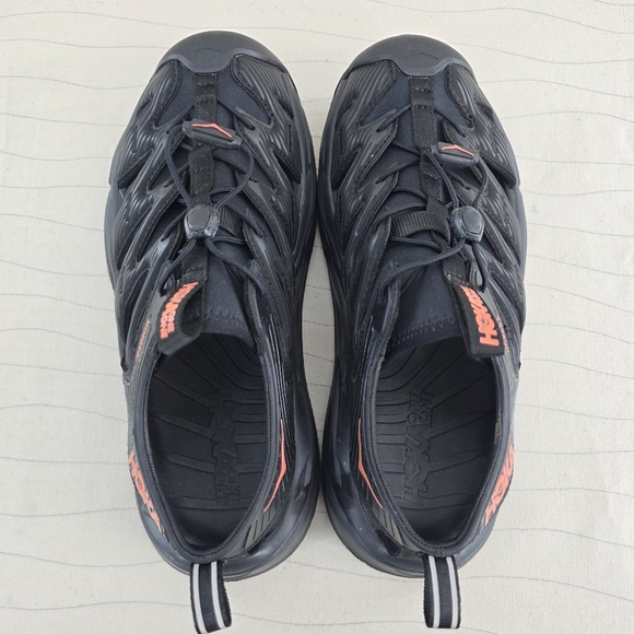 Hoka One One Womens Hopara Black/Fusion Coral Hiking Sandals Shoes Size 9 - Picture 6 of 10